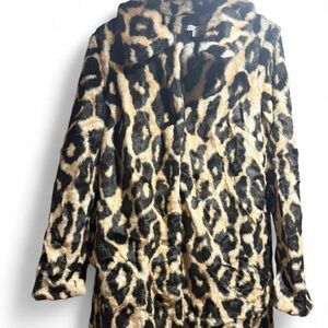 Leopard Print Faux Fur Coat